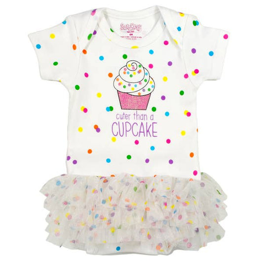 Onesie/Tutu Cupcake 9 Months Wht